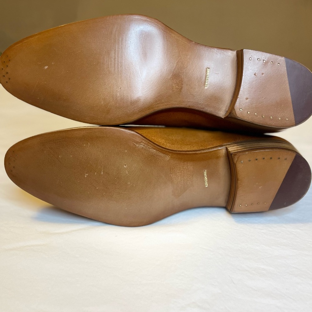 NWOT *STUNNING* Men’s Fugashin Handmade Cognac size 12 Suede Chelsea boots. - Picture 7 of 8